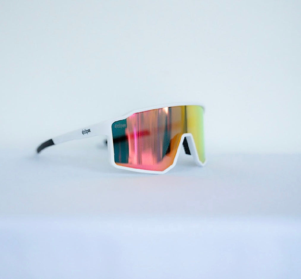 "53" White Pink Oversized and Polarized