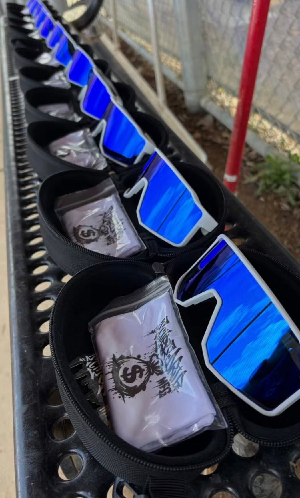 "53" White Blue Oversized & Polarized