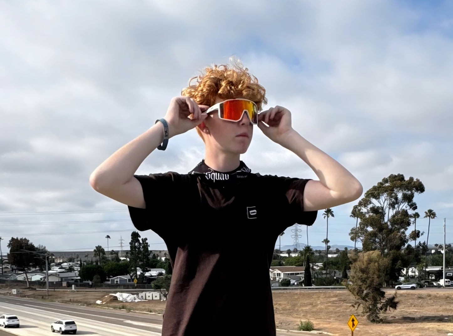 "53" White Red Oversized and Polarized